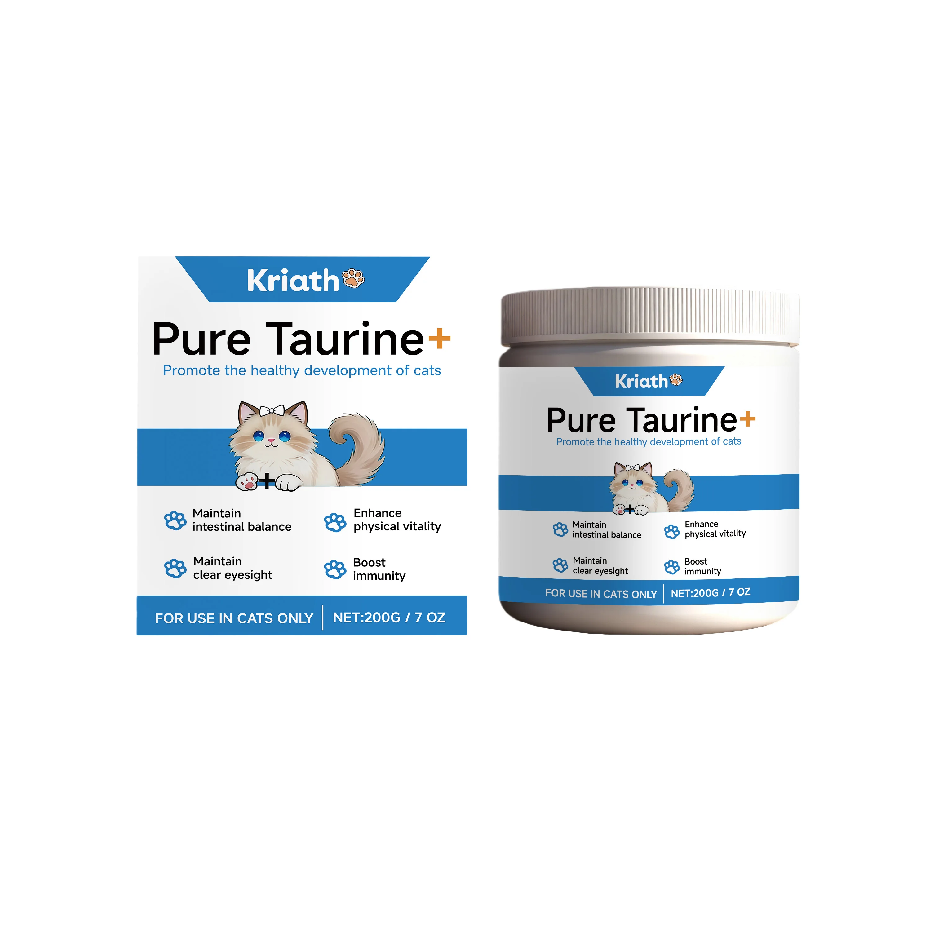 Cat Daily Nutritional Taurine Powder Gentle Formula Supports Heart & Eye Health Help Meet Vitamin Mineral Needs for Cats