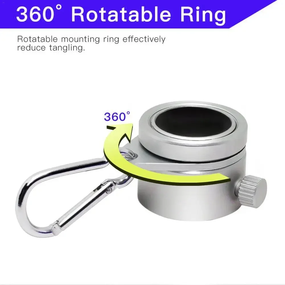 Flag Pole Attachments 2pcs Aluminium Flagpole Mounting Rings Set With Fixed HookAnti Wrap 360 Rotatable Ring With Carabiners