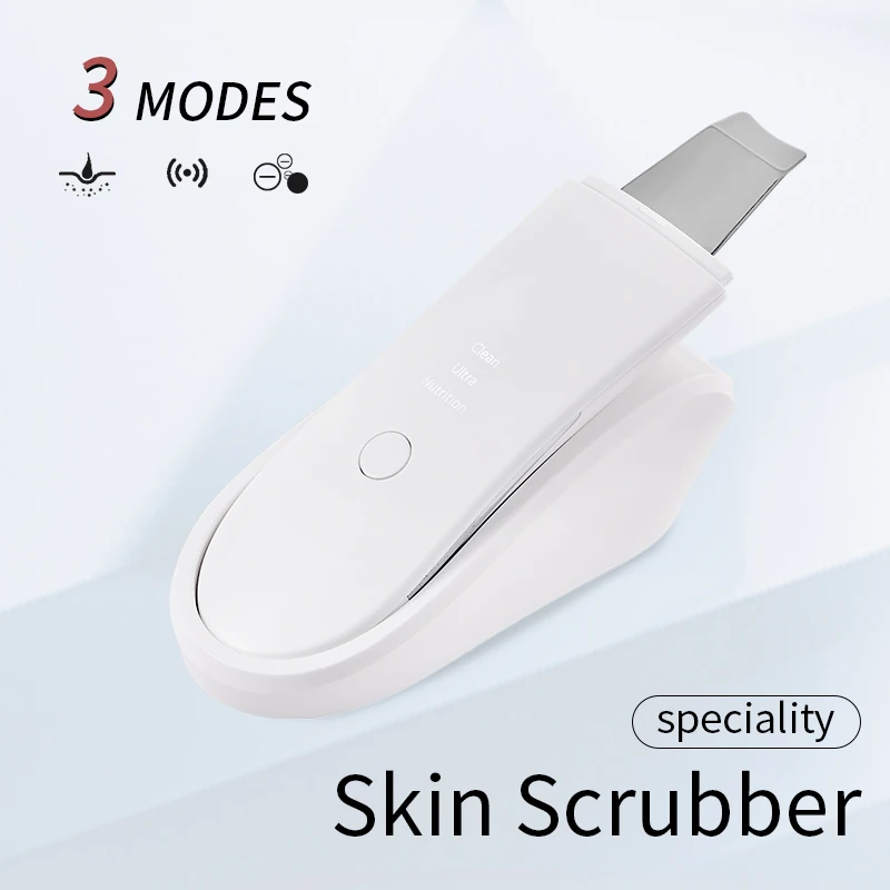 Ultrasonic Skin Scrubber Face Blackhead Exfoliator Deep Cleanser Face Lift & Firming Massage Tool Cleansing Spatula Veya