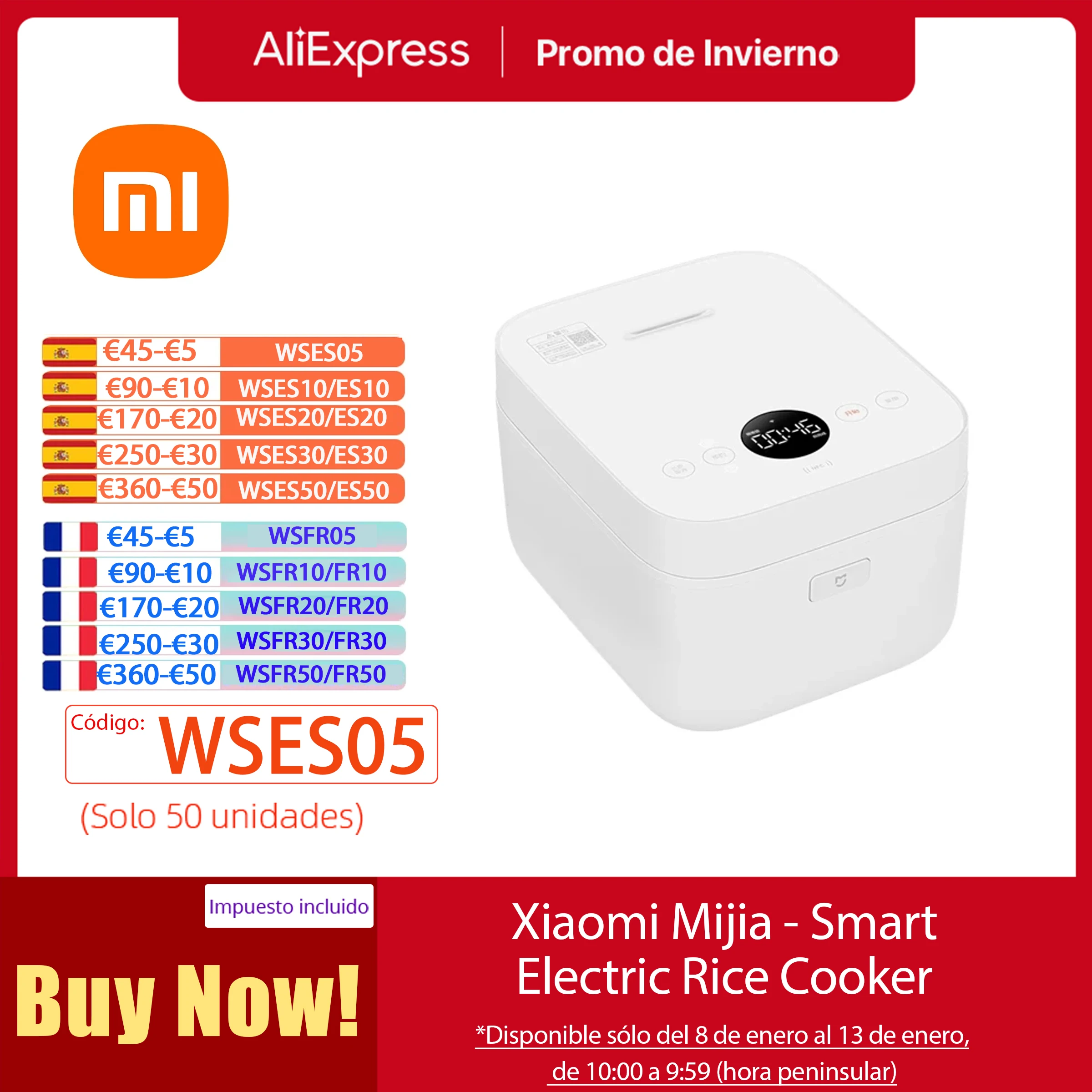 XiaomiMijiaSmartElectricRiceCookerMultiFunction3LwithAppNFC