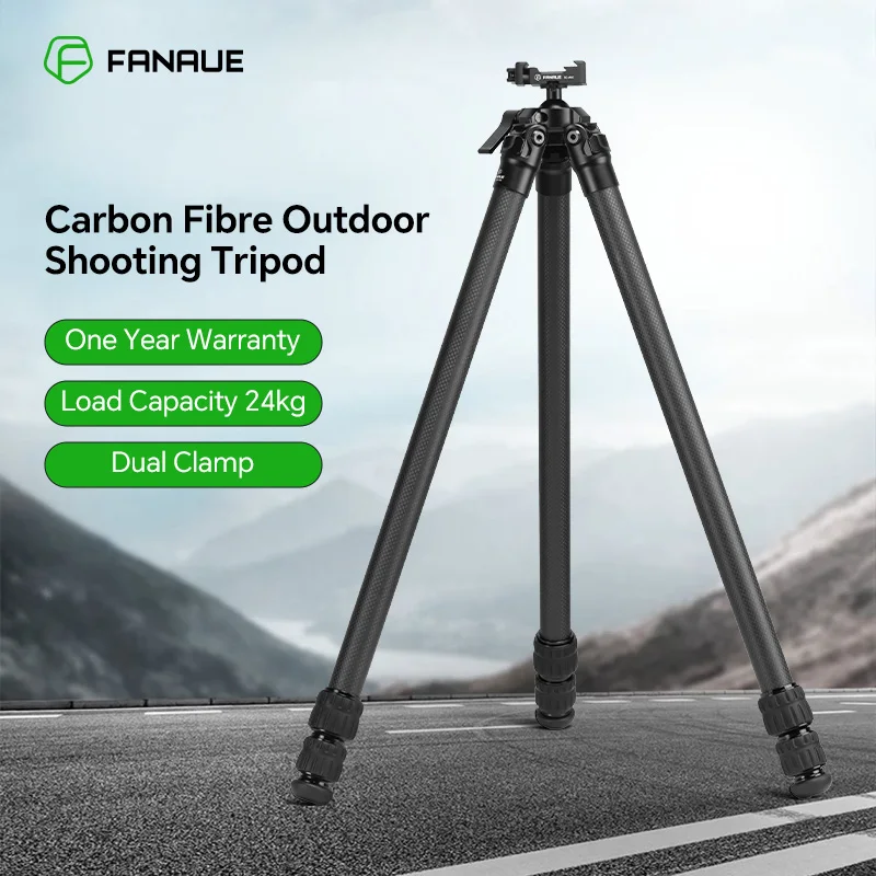 Camera Tripod Carbon Fiber Tripod for Outdoor Hunting with Quick Release Clamp Compatibility Arca Swiss/Picatinny/RRS Dovetail