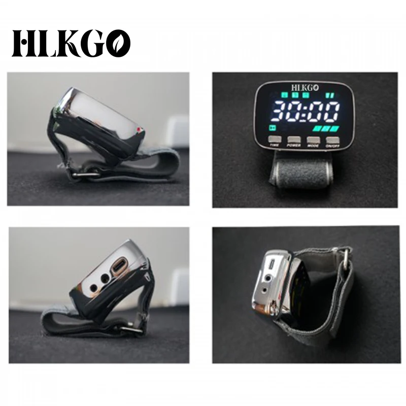 650nm Laser Therapy Watch Semiconductor HLKGO Meter Laser Treatment Diabetes Wrist Diode High Blood Pressure Health Care Dropshi factory directly low level semiconductor soft laser therapy wrist watch