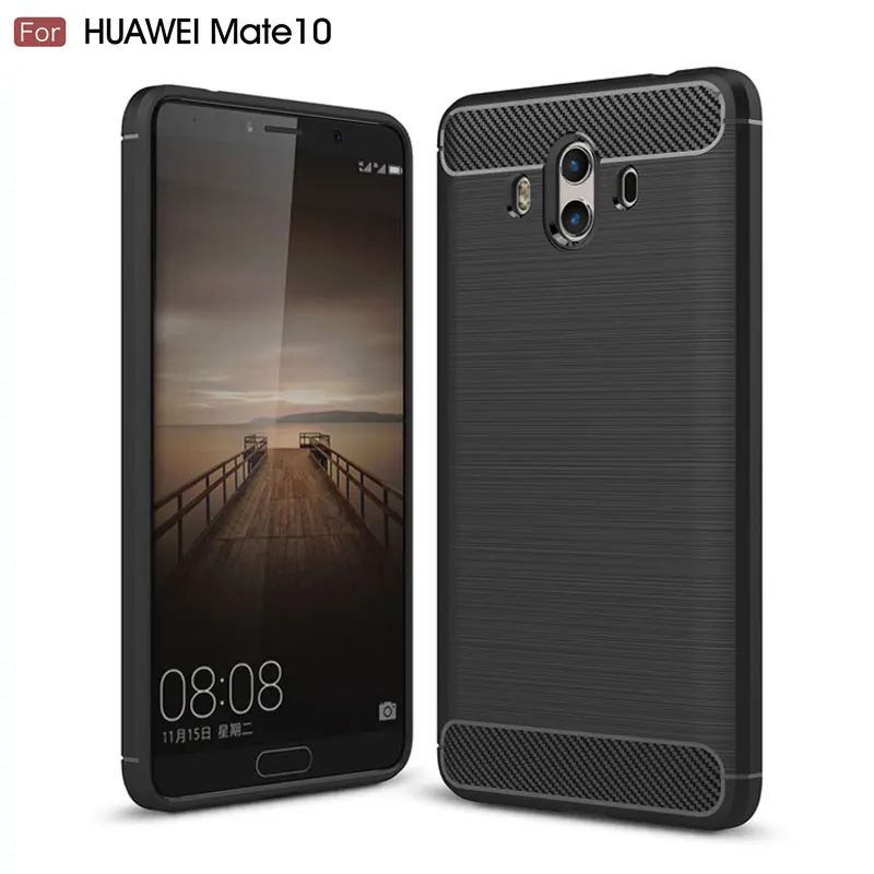 Чехол для телефона Huawei Mate 10 из углеродного волокна противоударный чехол для mate10 Huawei Силиконовая задняя крышка Coque Fundas