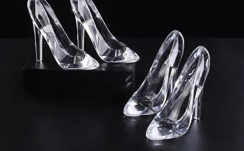 

Crystal Shoes Glass Birthday Gift Home Decoration High Heeled Shoes Wedding Shoes Figurines Ornament For Home Wedding Party