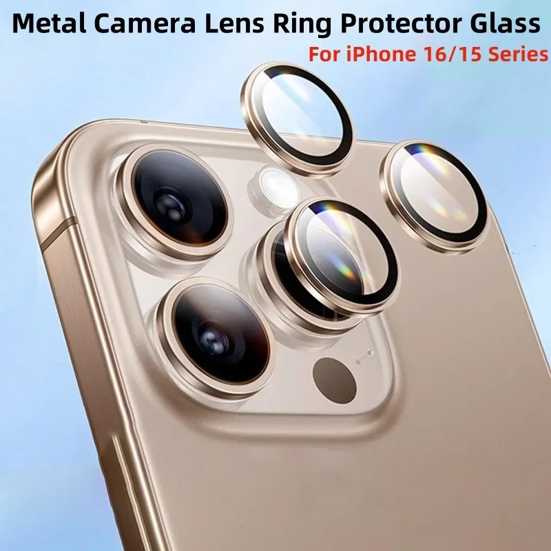 Premium Metal Glass Camera Lens Protector for iPhone - Durable Phone Accessory