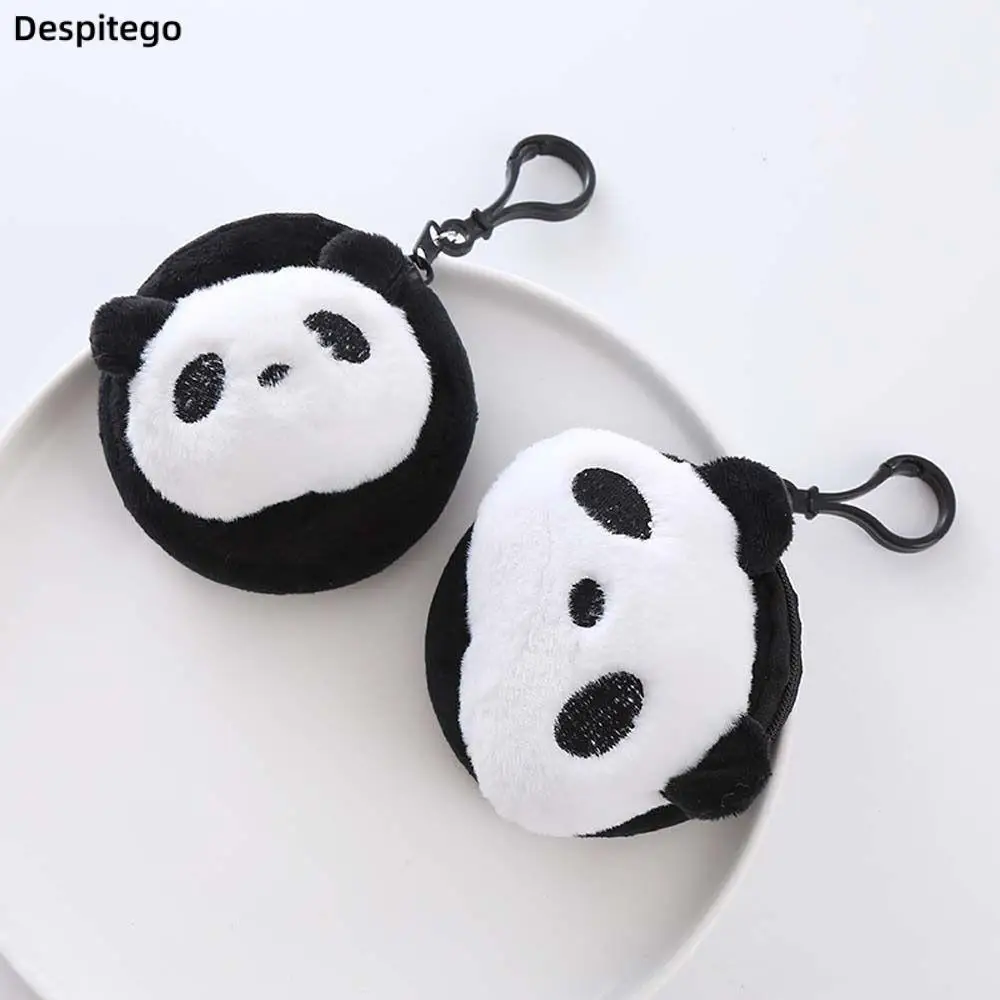 

Small Cartoon Plush Panda Coin Purse Large Capacity Lipstick Bag Card Holder Bag Pendant Animal Round Money Bag