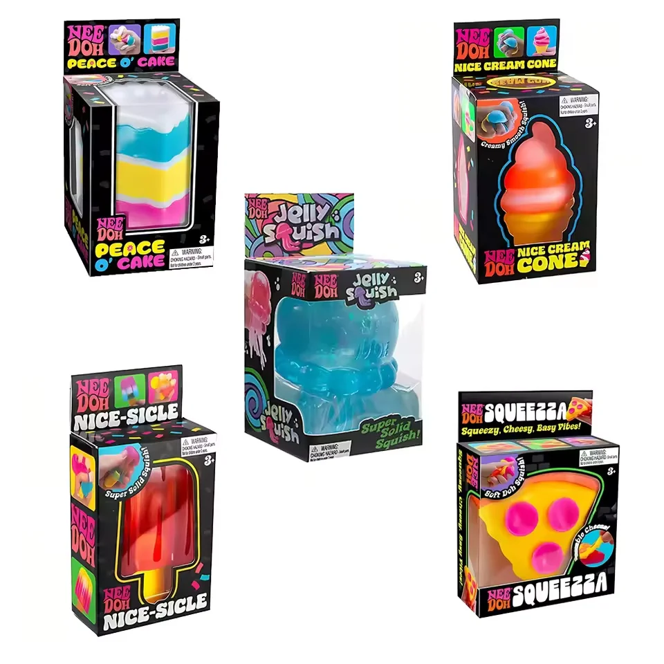 Nee Doh Surprise Box: Squishy Stress Relief Toys - 6 Soft Squeeze Styles for Kids' Parties & Gifts
