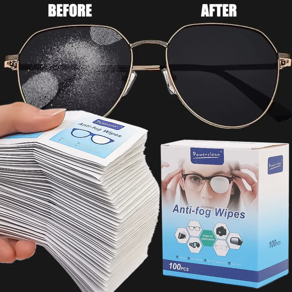 Glasses Cleaner Wet Wipe 100/200Pcs/Box Disposable Anti Fog Misting Dust Remover Cleaning Lens Wipes Sunglasses Phone Screen glasses cleaning wipes