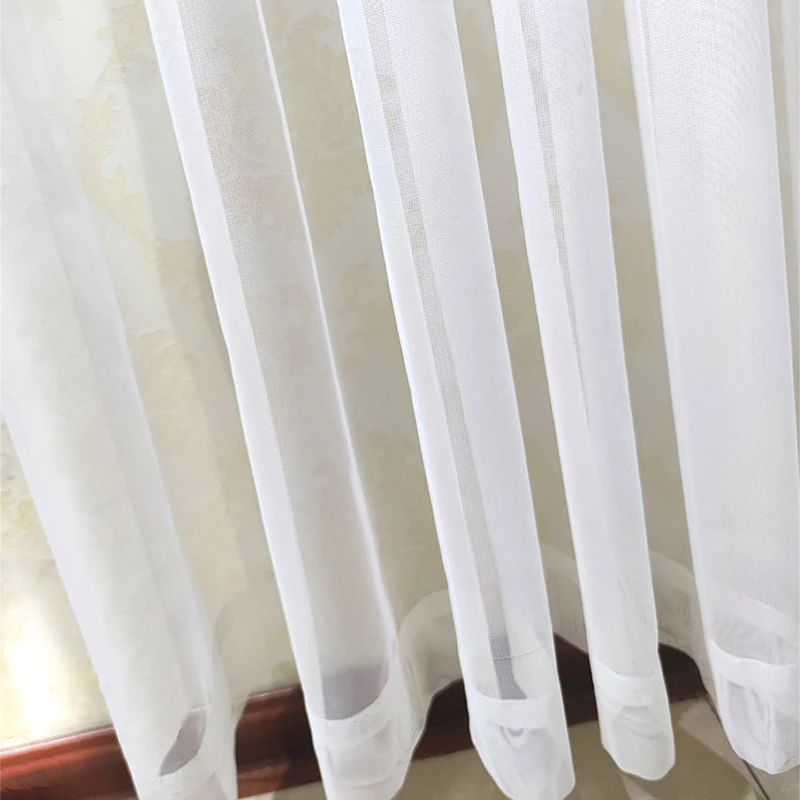 Asazal Tulle Sheer Bay Window Gauze Curtains for Living Room Balcony Custom Size Modern Voile Drapes Bedroom Decoration
