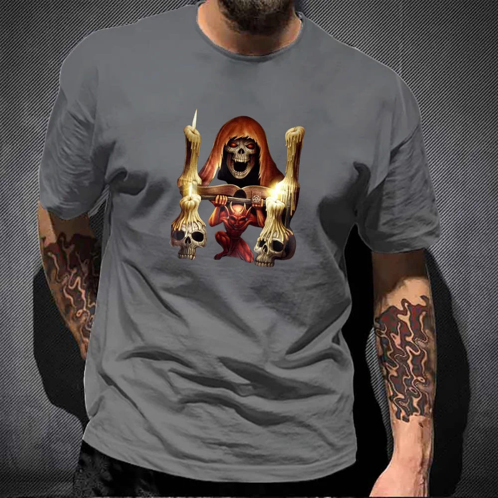 

Футболка женская с коротким рукавом, модная свободная быстросохнущая футболка для отдыха, спорта, улицы, с принтом черепа, с круглым вырезом, для взрослых, большой размер, четыре сезона