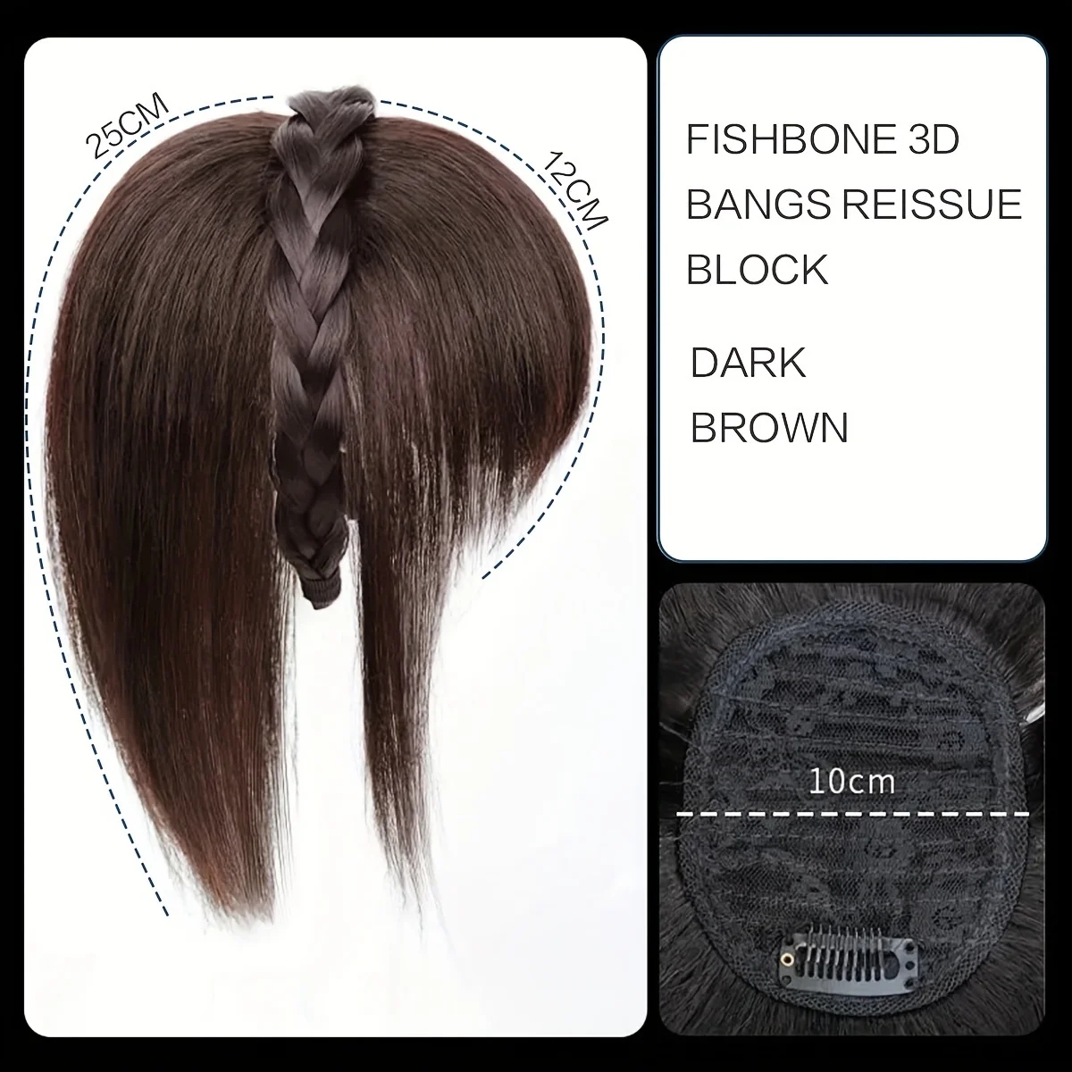 Synthetic Hair Topper With Headband Hair Bangs 3D Bangs Synthetic Clip In Extensions For Daily Use Accessori hair toppers