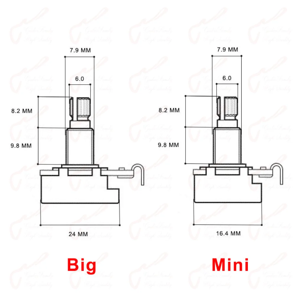 Guitar Potentiometer A250K/B250K/A500K/B500K Alpha Potentiometer(POT) For Electric Guitar/Bass