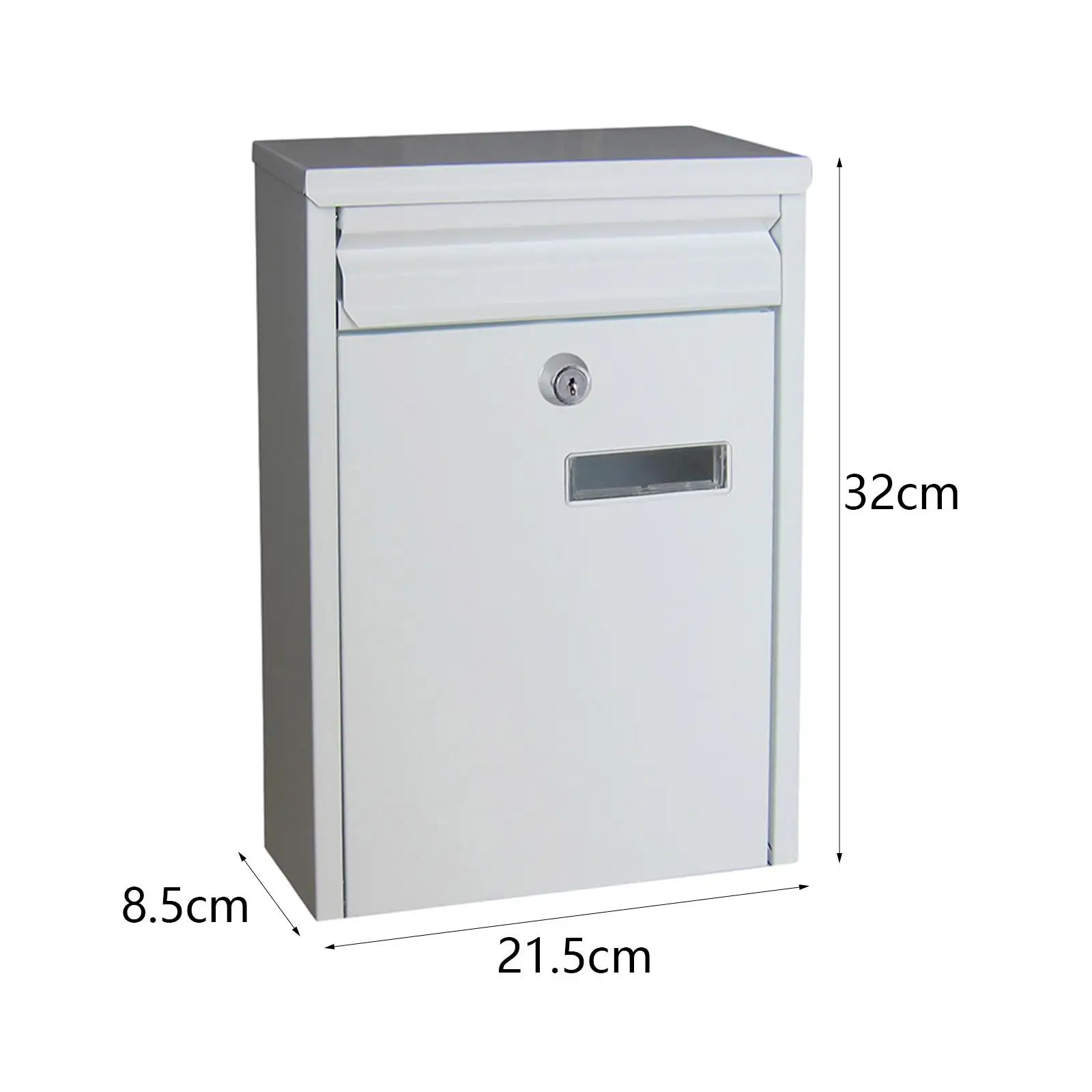 Wall Mounted Mailbox Rustproof Letterbox Metal Postbox Newspaper Holder Box for Front Door Porch Outdoor Home Office Decor
