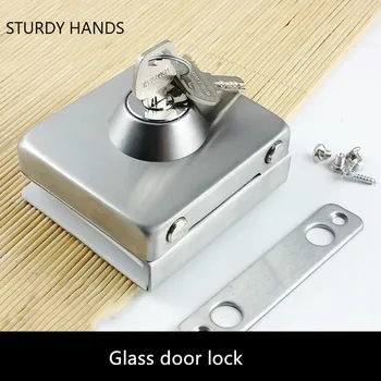 가정용 스테인레스 스틸 유리 도어 잠금 래치 잠금, 원통형 사각형 잠금, 사무실 단일 개방, 비 천공 중앙 도어 잠금
