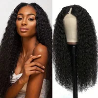 Upgraded V Part Wig Kinky Curly Wig Brazilian 32inch Natural Color Deep Wave Human Remy Hair For Women 1