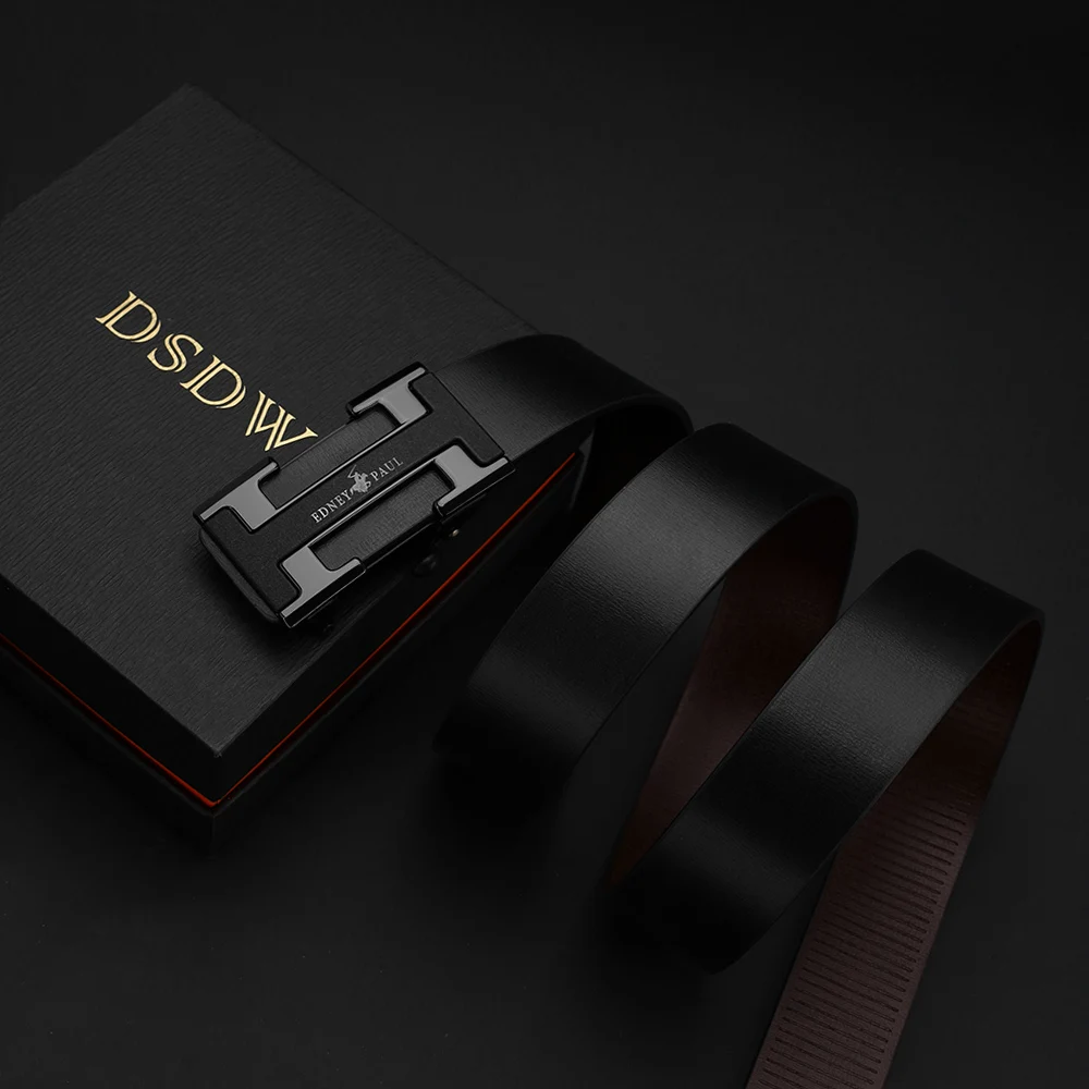Men's Fashion Leather Belt with Automatic Buckle