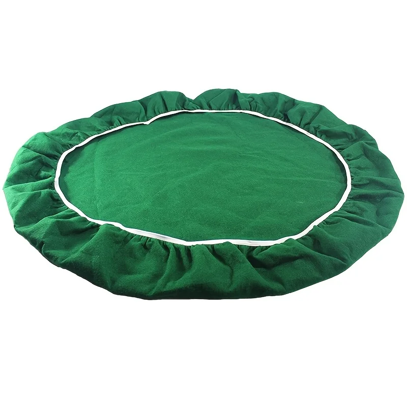 Felt Poker Table Cover Round Fitted 36-48in Stretch Fit Green Felt Card Table Cover Table Cloth Protector for Mah JongPoker 5