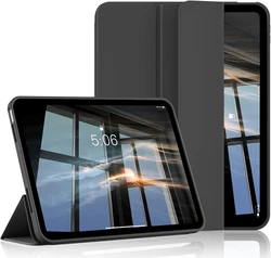 Premium PU Leather Trifold Stand Tablet Case - Soft Silicone Back Cover - Honor Pad X8b 2026 (Black)