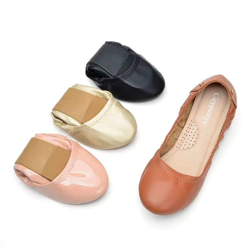 Ballet Flats Fashion Foldable Leather Loafers Party Shoes Slip on Prom Flats Wedding Party Shoes - AliExpress