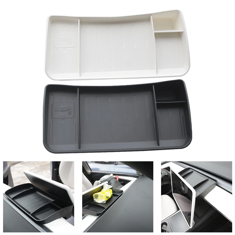 

Невидимая и т. д. коробка для хранения Tesla Model 3, Y-образный Органайзер центральной консоли, коробка для хранения за экраном, коробка для салфеток в автомобиле