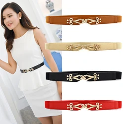 Fashion 1pc Leather Strap Waist  Women belt Elastic Waistband Elegant Cummerbunds for women dress buckle belt