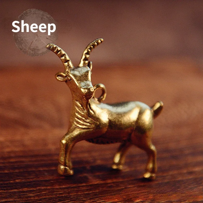 Brass Animal Statue Ornament Chinese Zodiac Rat Ox Tiger Rabbit Dragon Snake Horse Sheep Monkey Chicken Dog Pig Office Desk Deco