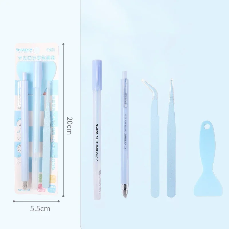 4pcs/set Cute Scrapbook Tools Macaron Utility Knife Glue Pen Mini