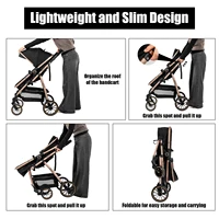 Poussette légère 3 en 1 pour landau, poussette pliable de haute qualité, poussette plate pour bébé, siège réglable 6