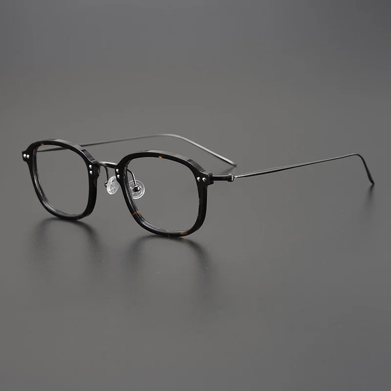

Retro top quality round glasses frame men acetate titanium optical eyeglasses myopia reading women simple personalized eyewear