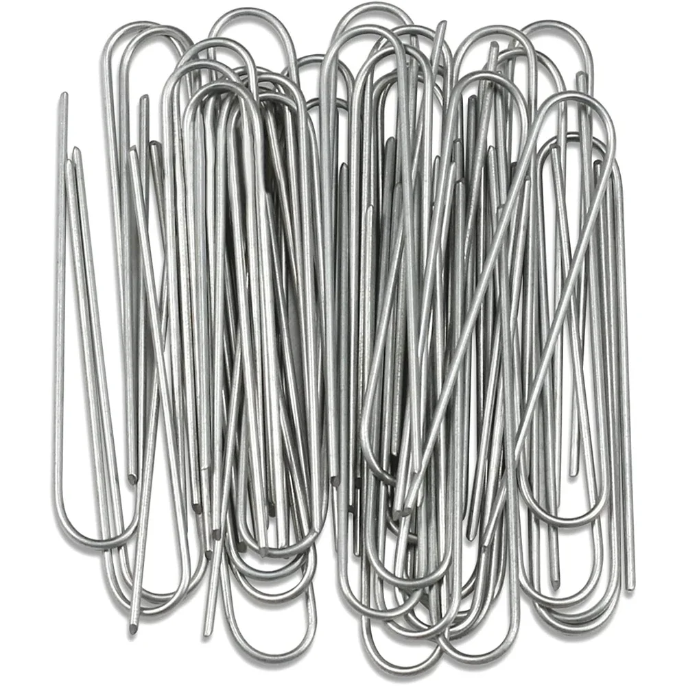 Garden staples U-type Heavy-duty Fence Tubing Stakes Sod Pins Galvanized Landscape Spike Holding Lawns Barrier Ground Nail