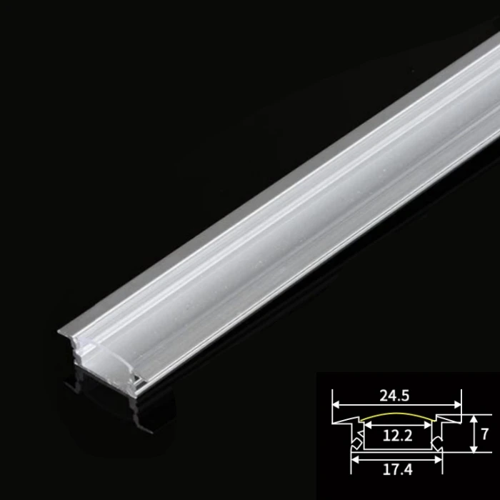 Profilo LED In Alluminio A U 12x1 Metro – Copertura Bianca, Tappi E Clip Incluse – Dissipazione Per Strisce LED (max 12mm), Argento, Lunghezza Totale 12m