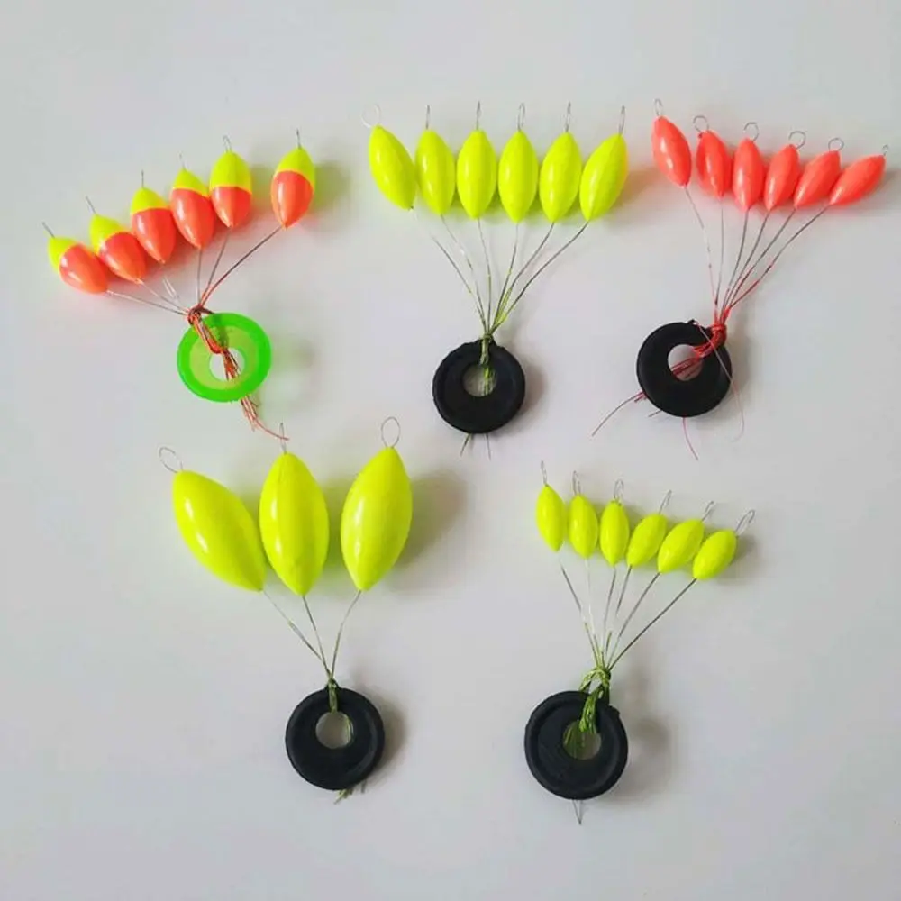 240pcs (40packs) Oval Fishing Float Mini Mix Seven Star Bobber Red Yellow Soft Floating Beans Lakes Rivers Sea