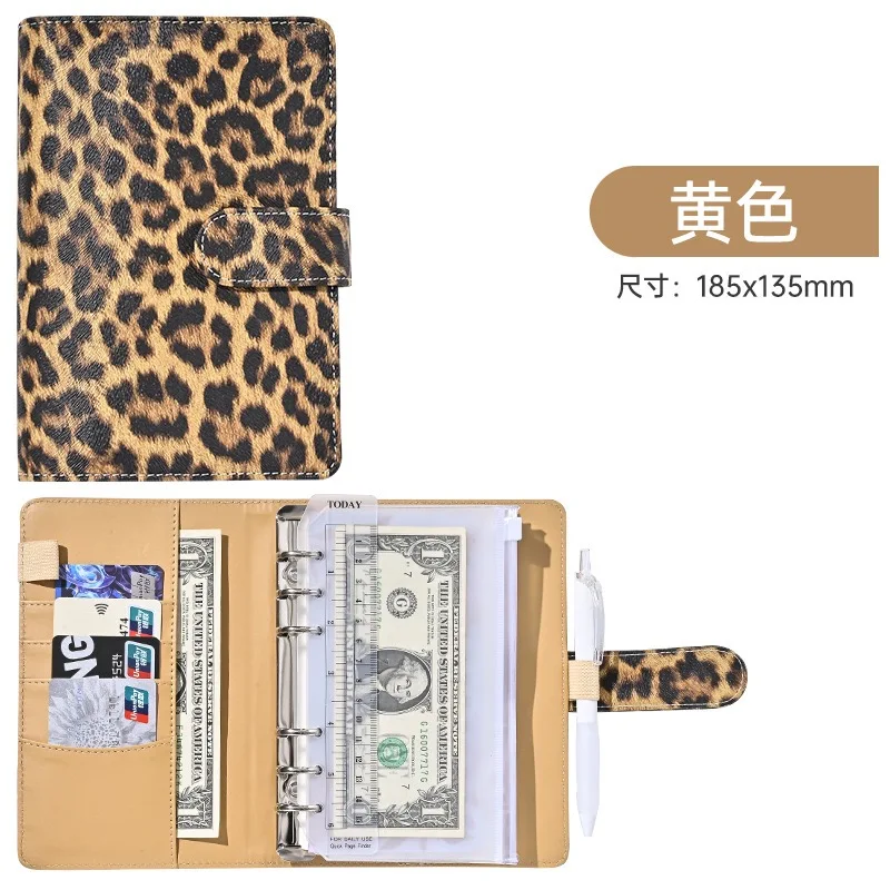 notebook binder cover photocard binder A6 PU Leather Notebook Refillable Binder for A6 Filler Paper Loose Leaf Personal Saving Planner Organizer Wallet Binder Cover