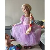 Fancy Girl Princess Rapunzel Wig Children's Birthday Party Halloween Disguised Child Little Mermaid Elsa Aurora Snow White Hair 3