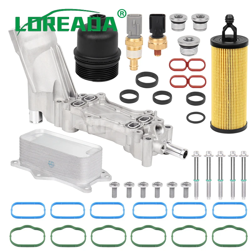 Oil Cooler Kit Oil Filter Adapter 926-876 Aluminum Oil Cooler W/Filter Housing Adapter for Dodge Chrysler 200 300 Charger Cherokee Wrangler Ram ProMaster V6 3.6L