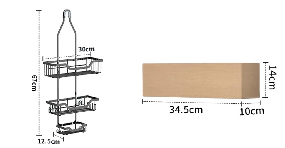 Description Picture 2 of itemWrought Iron Toilet Rain Head Hanger Bathroom Rack Shampoo Shower Gel Storage Rack Shower Room Storage Bathroom Accessories
