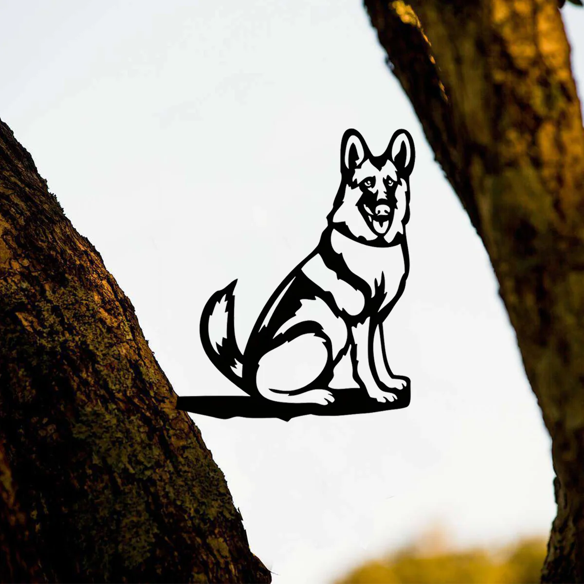 

Hello Young Metal German Shepherd Silhouette Puppy Dog Decoration Yard Decor Sign Cutout Rustic Outdoor Garden Decor Gift Dog L