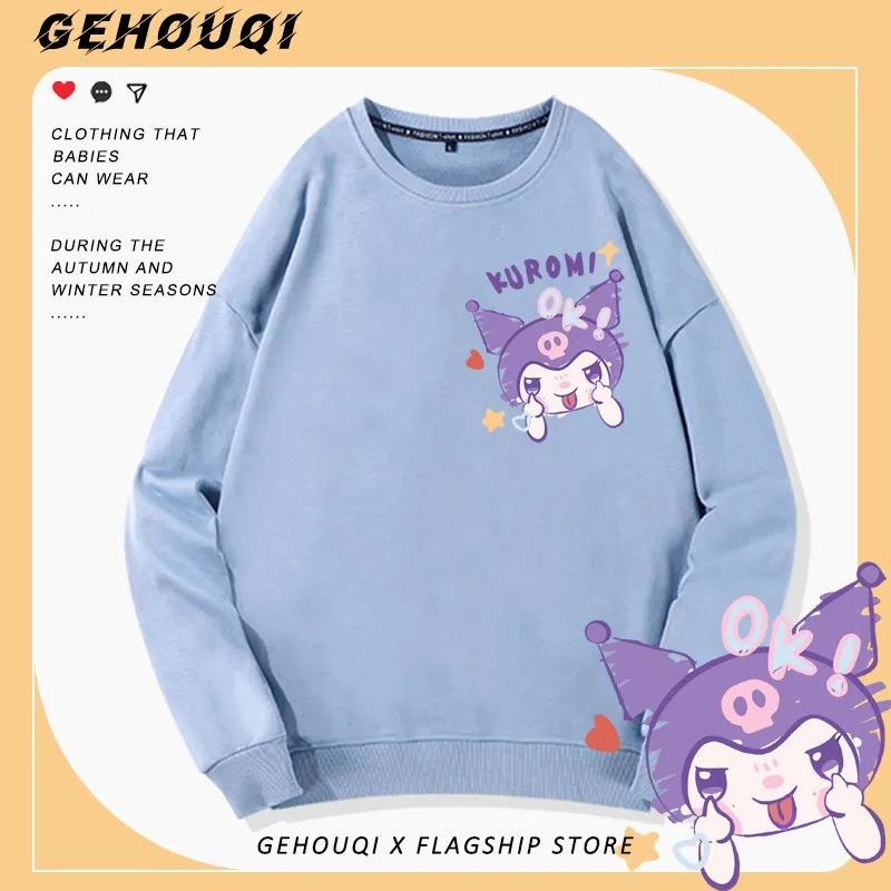 

Sanrio Co-named Crewneck Hoodie Women Loose Bf Lazy Wind Kuromi Melody Girls Clothing Autumn Coat