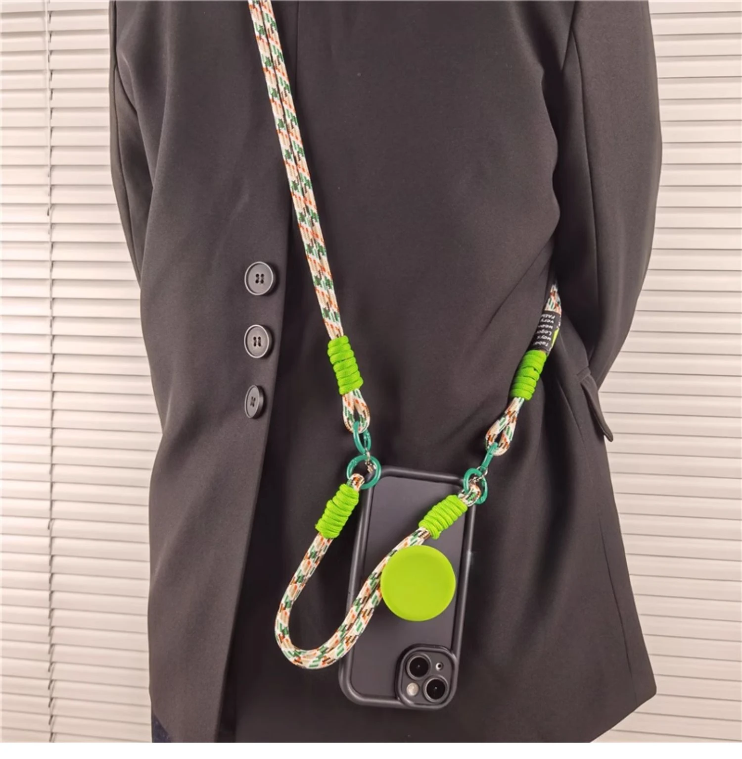 Candy Color Crossbody Phone Holder Case with Lanyard and Wrist Strap Cover
