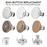 5/10/20Pcs Button Pins for Loose Jeans No Sew Instant Replacement Snap Tack Pant Button Adjustable Metal Pants Button Tightener 2