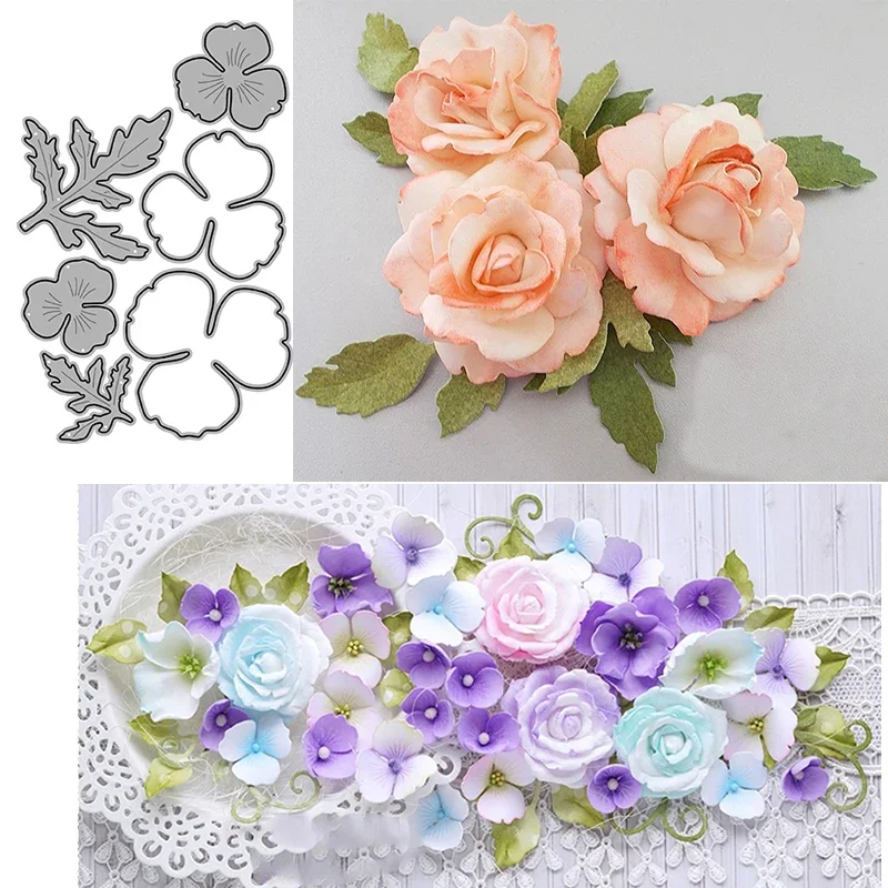 Flowers and Leaves Foliage Metal Cutting Dies for DIY Scrapbooking Album Decorative Crafts Embossing Paper Cards Making 2022 New