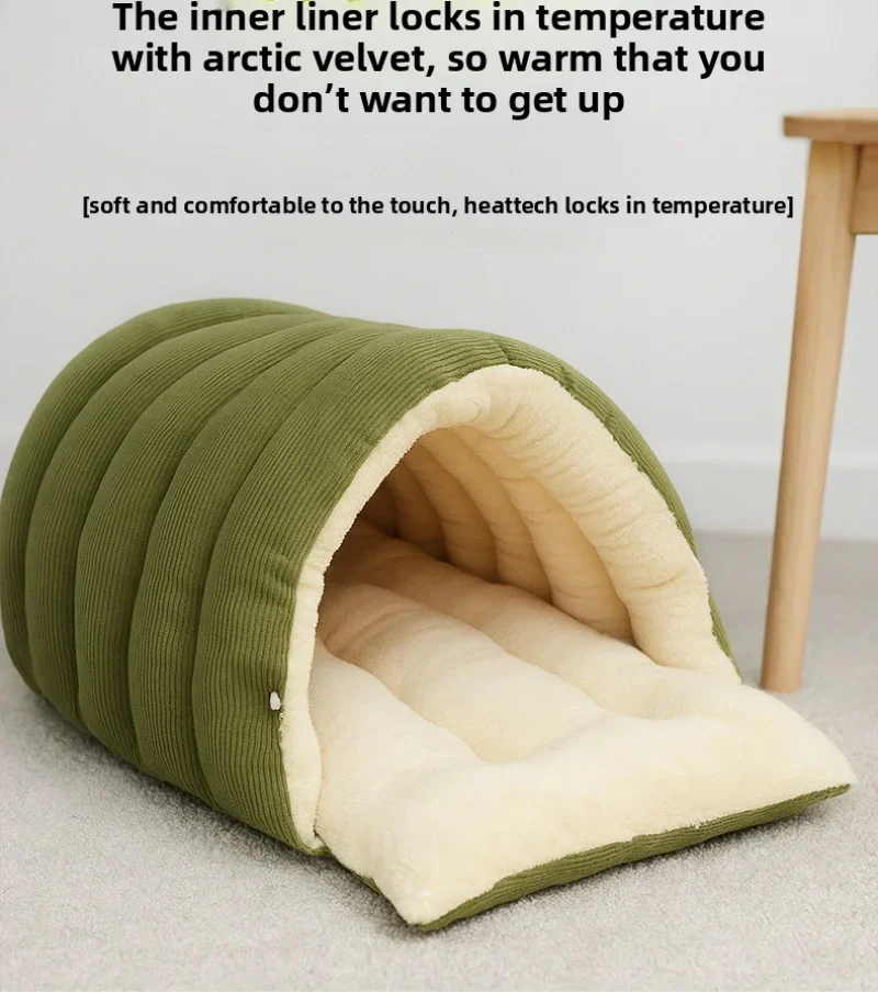 Cat Nest Four Seasons Universal Removable and Closed Cat Bed Winter Dog Nest Warm Sleeping Bag with Thick Velvet Pet Supplies