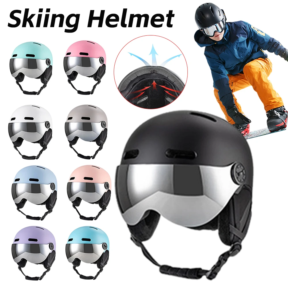 SkiProtectiveHelmetWithGogglesWinterWindproofSnowboardHelmet