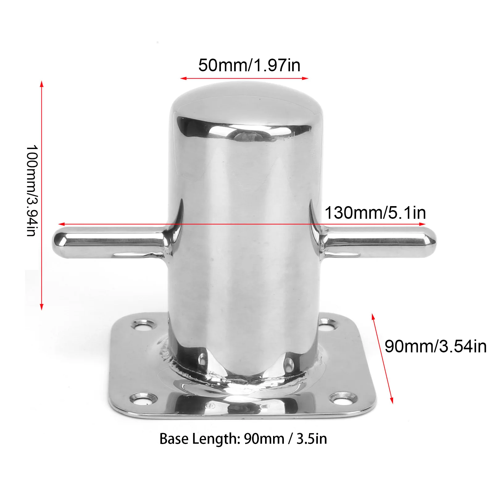 Einzelmacher-Bitt aus Edelstahl 316, robuste Cross-Pollerklampe, Marine-Hardware-Zubehör – Detail 6