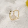 Original Smart Women's Fashion Ring Fan Shape Shell Zircon Open Ring Party Jewelry Accessory Gift For Women 3