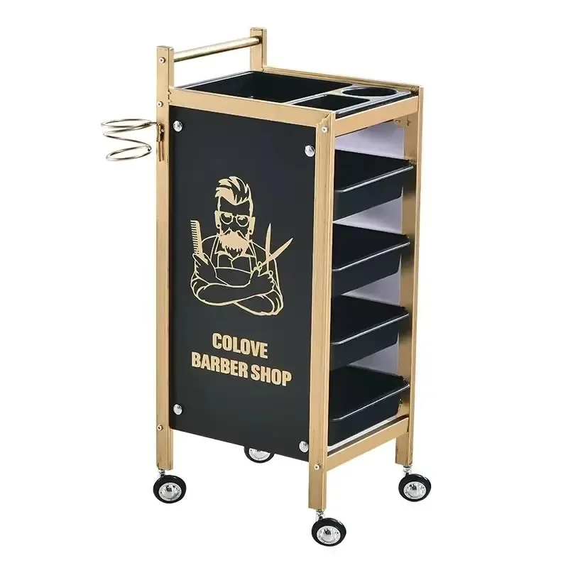 Multi Layer Storage Trolley Trolley Cosmetics Hair Extension Portable Cart Iron Auxiliary Salon Professional Aesthetic Carrello Parrucchiere Car Wheels