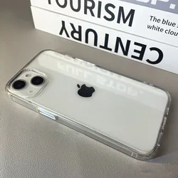 Luxury Transparent Shockproof Acrylic Phone Case - Soft Protective Cover for iPhone 14 Plus (Clear)