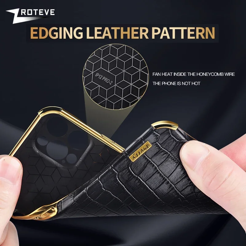 Zroteve-capa de Couro Silicone Crocodilo para Xiaomi Redmi Note 11 Pro 11s 12s 12 Pro Plus Xiaomi 5g Case - Image 2