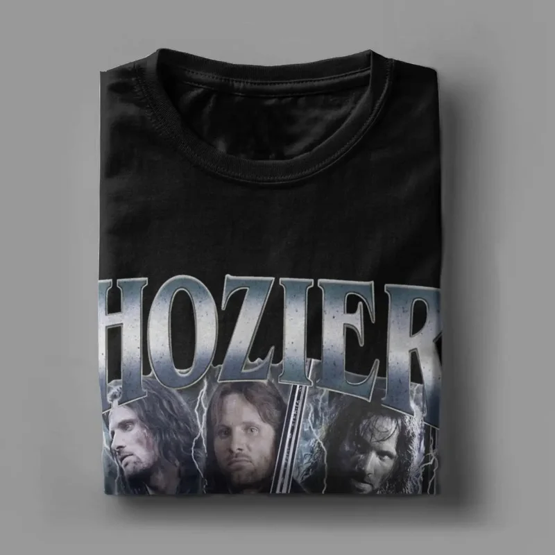 Фото Футболка Y2K Hozier с забавным мемом Aragorn, с круглым вырезом, 100% хлопок, футболка с коротким рукавом, оригинальные топы №4