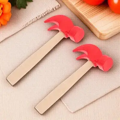 2Pcs 미니 나무 망치 어린이 경량 내구성 손재주 개발 팔 운동 조정 망치 도구